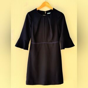 Draper James Navy 3/4 Sleeve Fluted-Sleeve Dress